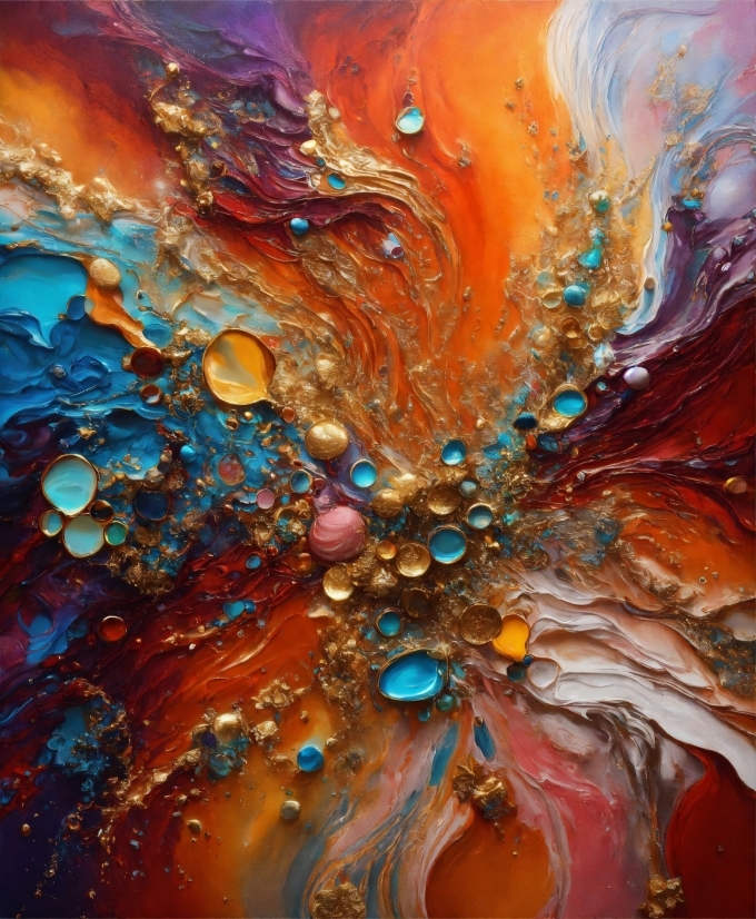 Liquid, Water, Art Paint, Orange, Paint, Organism