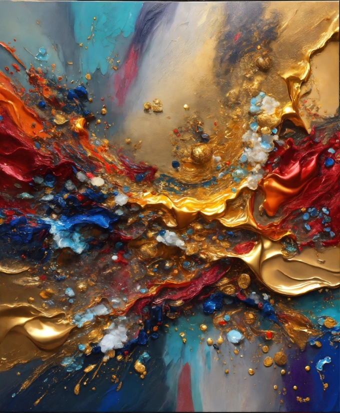 Liquid, Water, Paint, Art, Electric Blue, Glass