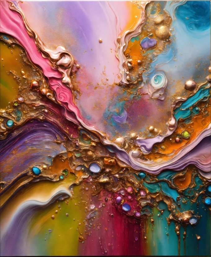 Liquid, Water, Purple, Orange, Art, Glass