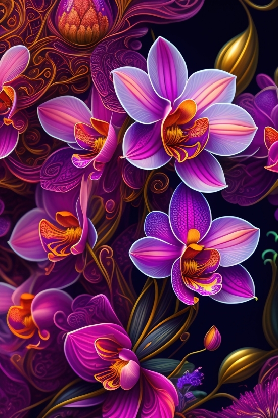 Lotus, Pattern, Wallpaper, Design, Graphic, Art