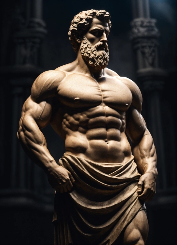 Macho, Statue, Bodybuilder, Man, Male, Muscular
