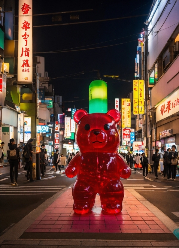 Mascot, Plaza, Street, City, People, Shop