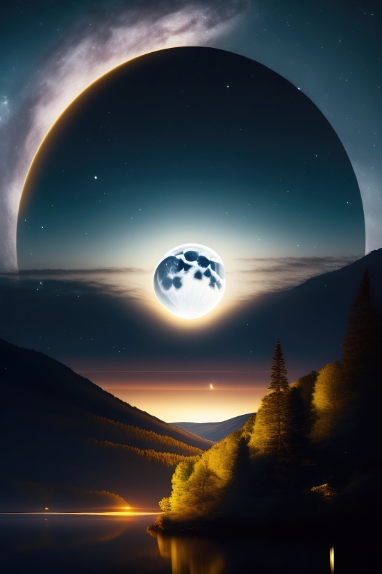 Moon, Background, Sun, Planet, Star, World