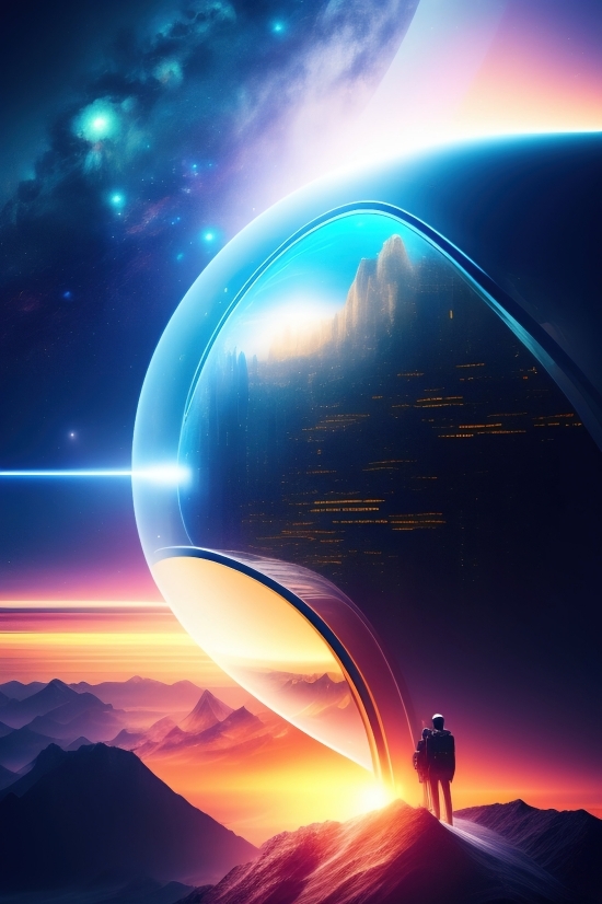 Moon, Planet, Light, Space, Design, Digital