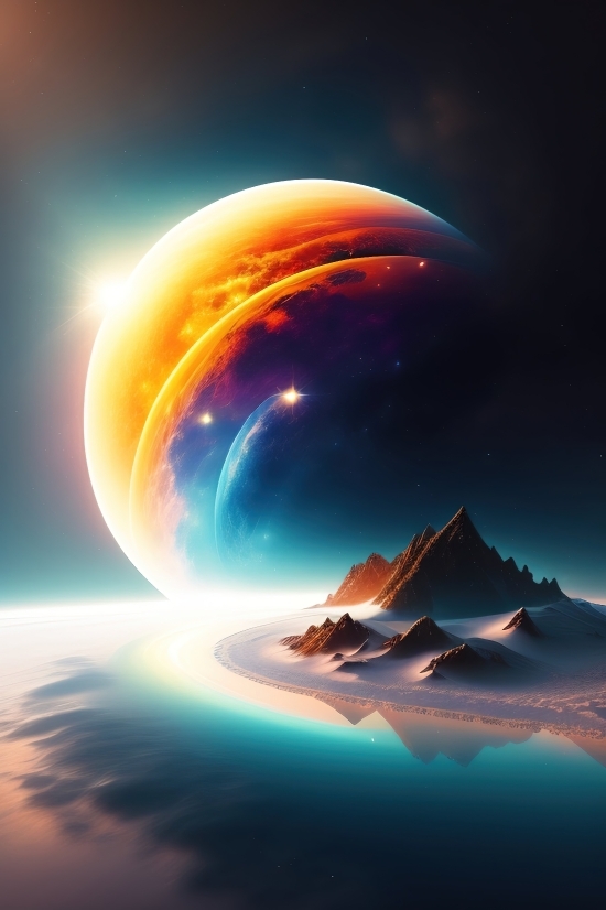 Moon, Planet, Light, Space, Sun, Star