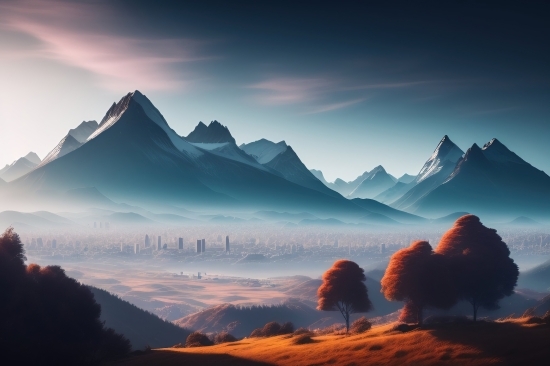 Mountain, Lake, Landscape, Range, Mountains, Highland