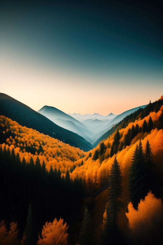 Mountain, Landscape, Sky, Sunset, Range, Travel