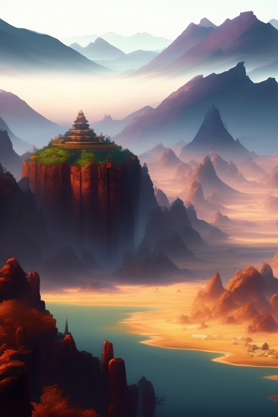 Mountain, Landscape, Sun, Sunset, Sky, Range