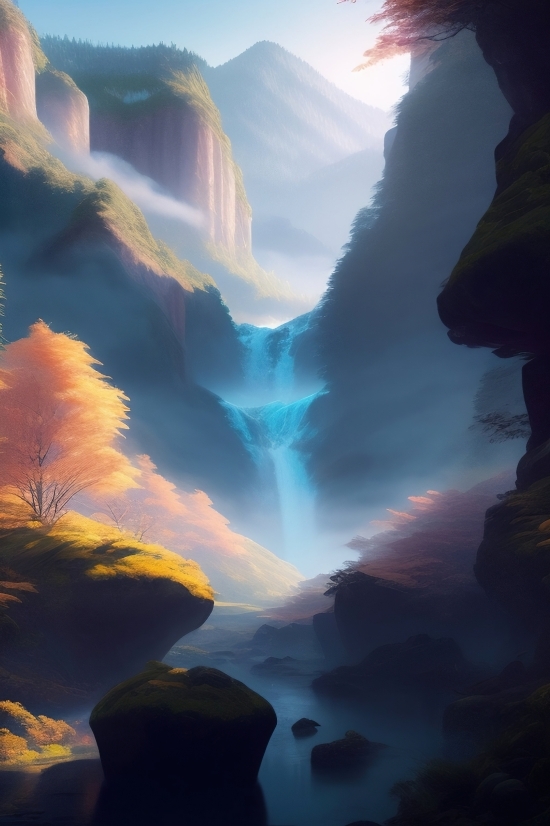 Mountain, Sun, Landscape, Sky, Canyon, Star