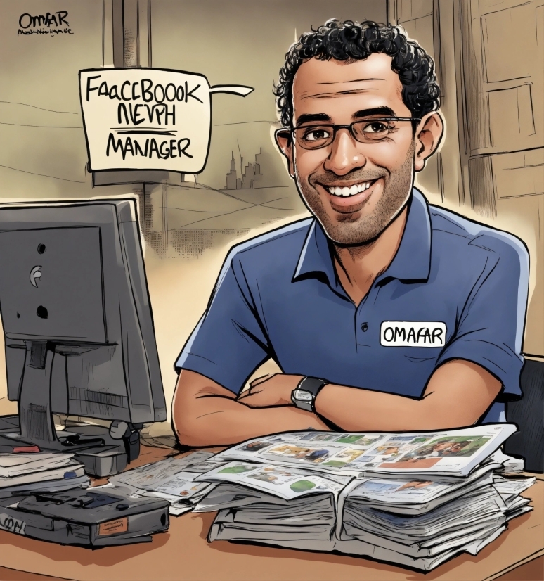 Multimedia Background, Smile, Computer Monitor, Table, Computer, Cartoon