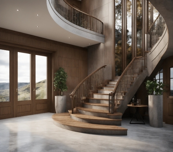 News Anchor Stock Footage Free, Plant, Building, Wood, Stairs, Interior Design