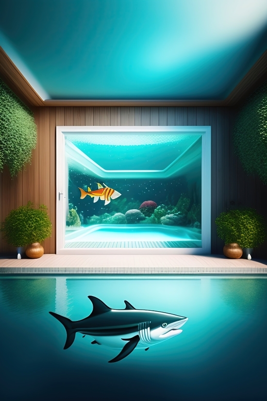 Nightcafe Creator, Aquarium, Room, Interior, Furniture, Home