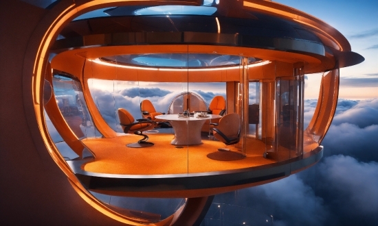 Orange, Architecture, Leisure, Sky, Automotive Exterior, Reflection
