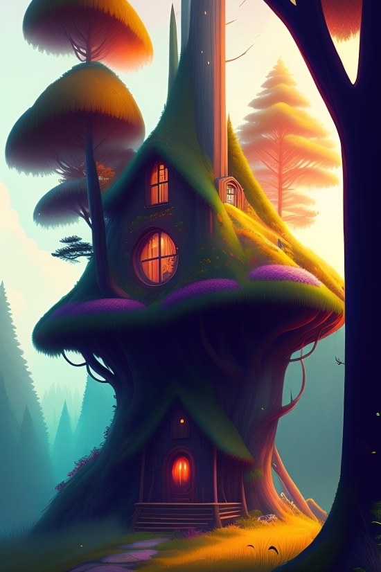 Park, Tract, Totem Pole, Pumpkin, Column, Scary