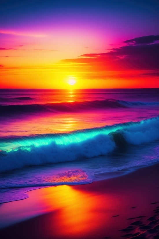 Picasso 2 Ai, Sea, Sun, Sunset, Ocean, Beach