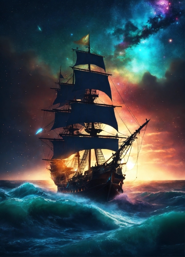 Pirate, Ship, Vessel, Craft, Sea, Ocean