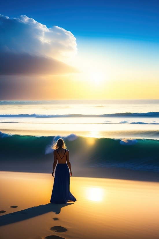 Pixel Art Ai Generator Free, Seascape, Sea, Sunset, Ocean, Sun
