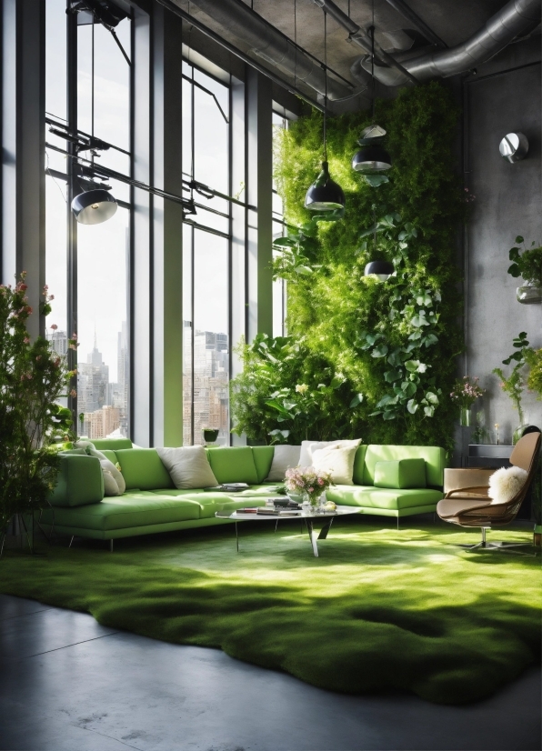Plant, Building, Furniture, Green, Couch, Table