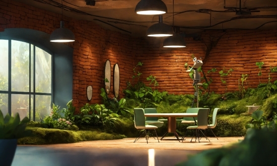 Plant, Furniture, Light, Table, Building, Window
