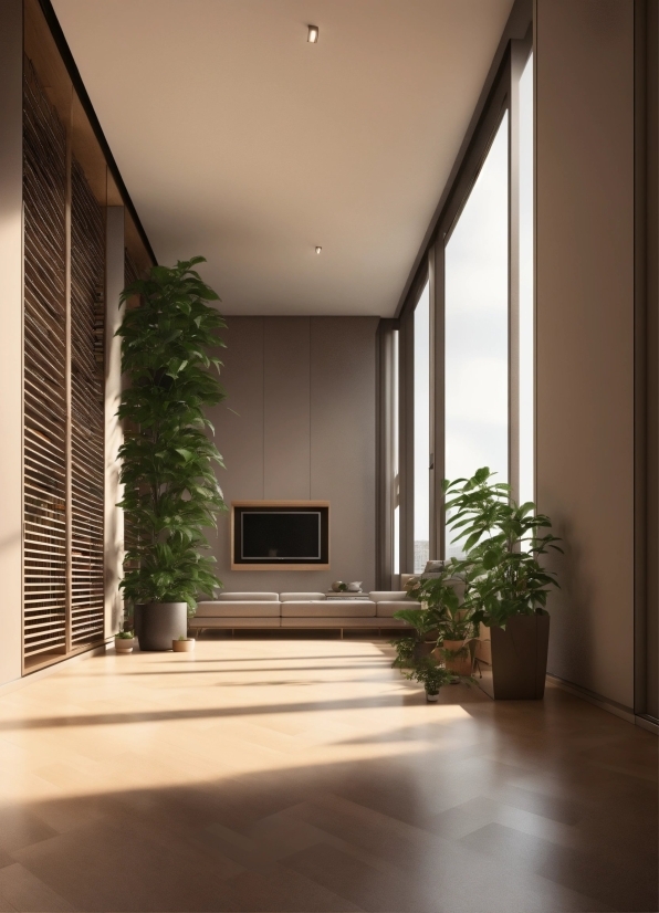 Plant, Houseplant, Building, Wood, Interior Design, Shade