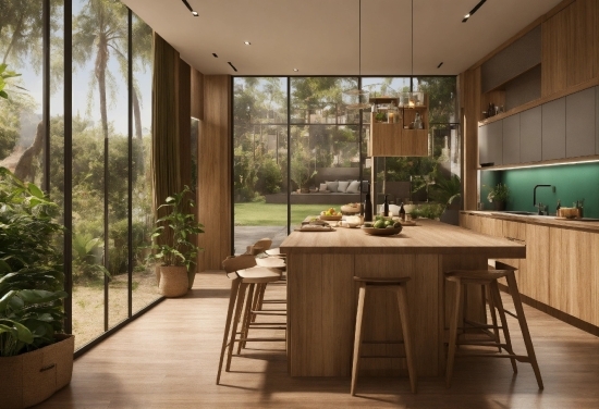 Plant, Table, Furniture, Building, Wood, Interior Design