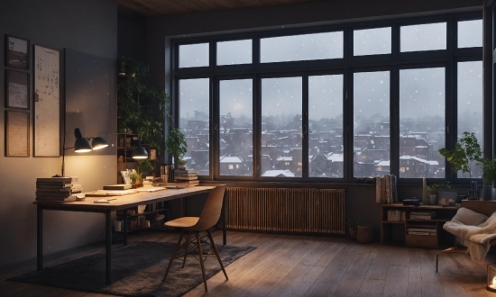 Plant, Table, Property, Furniture, Window, Building