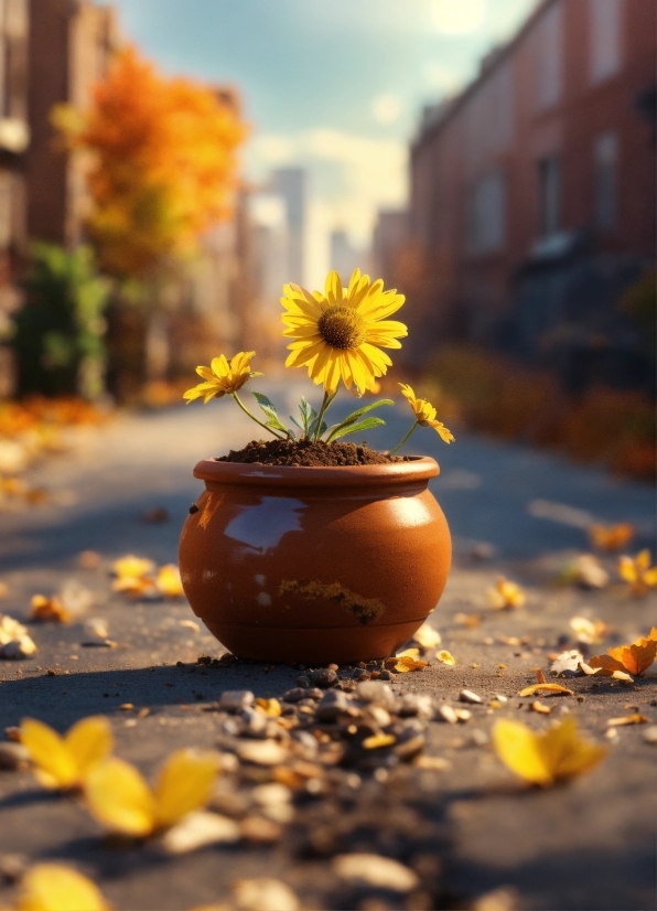 Pot, Container, Cup, Flower, Pumpkin, Tea