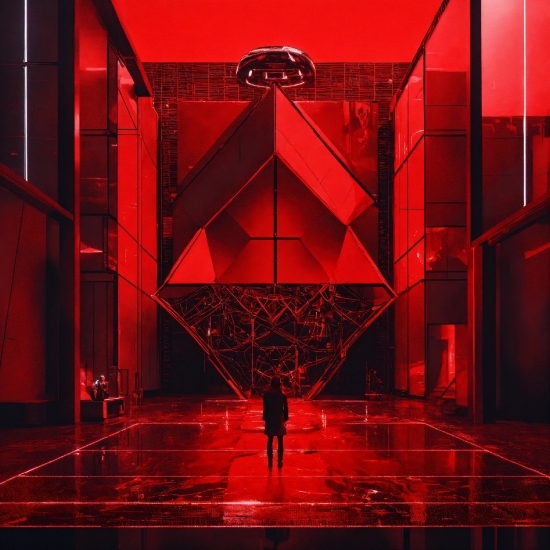 Premiere Elements, Interior Design, Red, Wall, Flooring, Symmetry