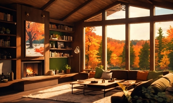 Property, Couch, Building, Interior Design, Wood, Lighting