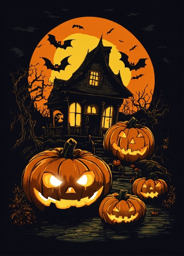 Pumpkin, Cemetery, Squash, Night, Scary, Autumn