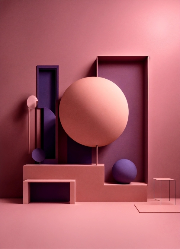 Purple, Lamp, Interior Design, Art, Pink, Wall