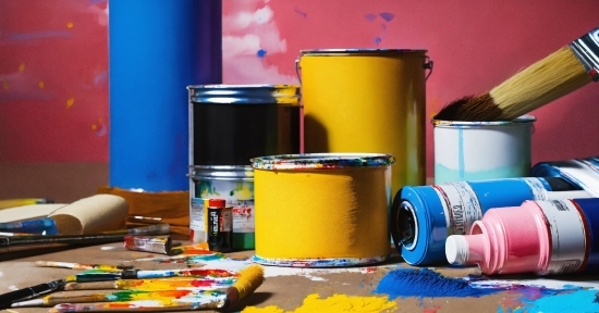 Purple, Yellow, Paint, Office Supplies, Gas, Wood