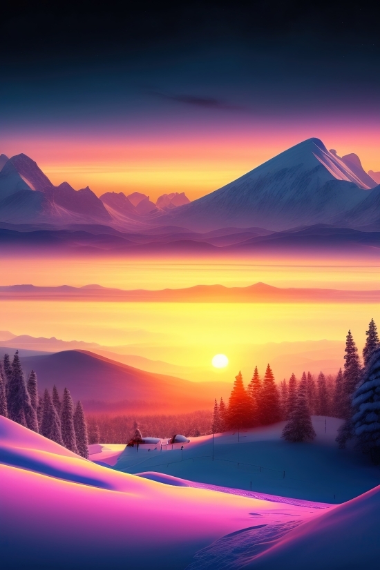 Range, Mountain, Landscape, Lake, Sky, Snow
