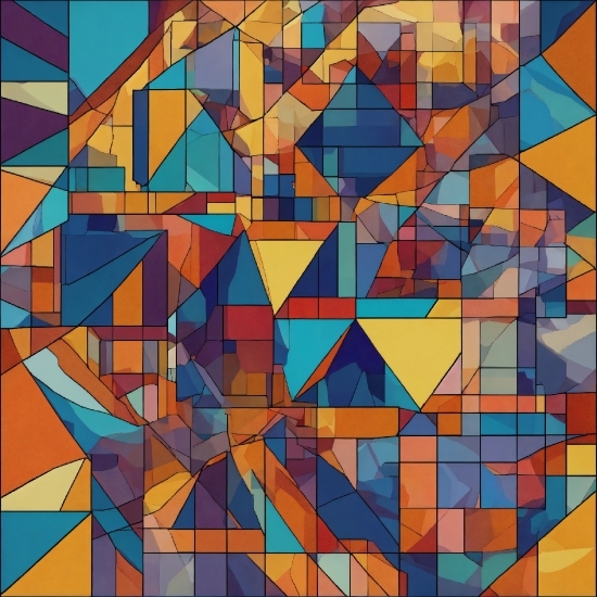 Rectangle, Triangle, Orange, Textile, Paint, Art