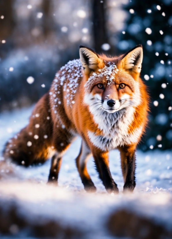 Red Fox, Fox, Canine, Snow, Winter, Fur