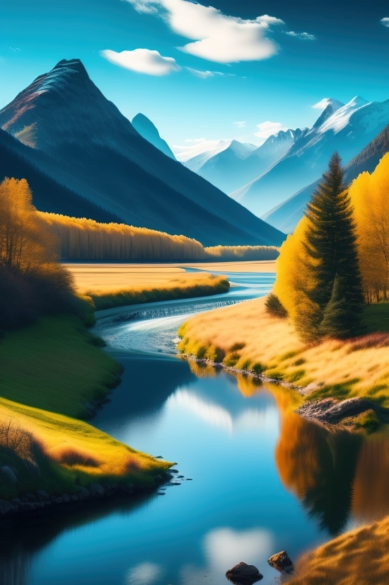 Reflection, Lake, Picture, Landscape, Water, Sunset