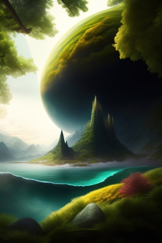 Reflection, Planet, Sky, Sun, Sea, Landscape
