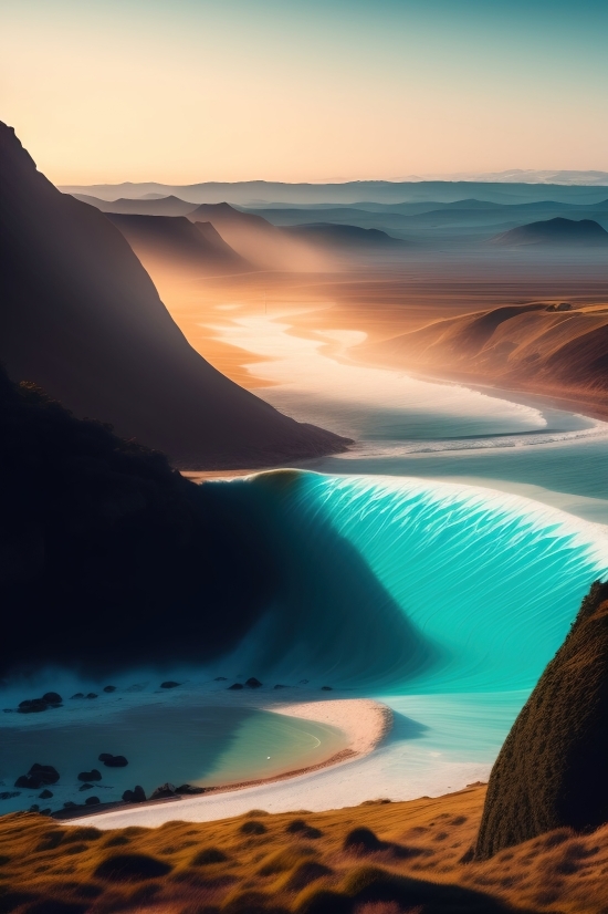 Sand, Beach, Sunset, Landscape, Sky, Sea