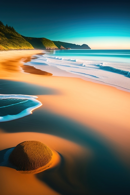 Sand, Wave, Light, Sky, Landscape, Dune