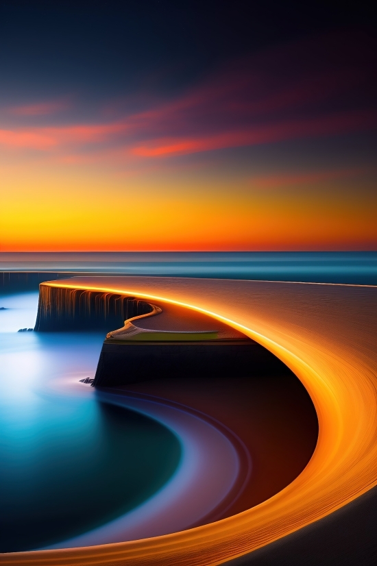 Seascape, Sea, Sky, Sunset, Ocean, Landscape