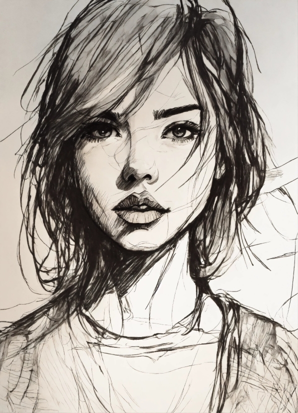 Sketch, Drawing, Representation, Portrait, Face, Model