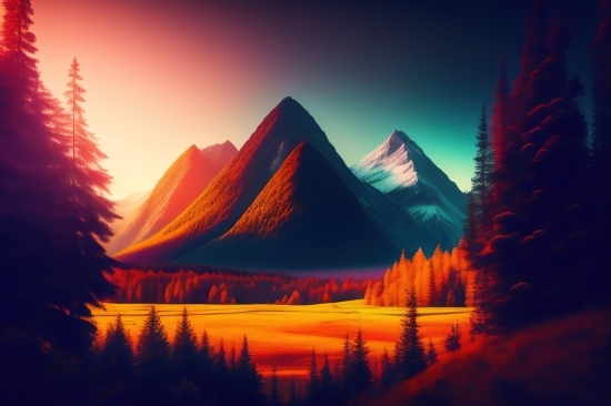 Sky, Landscape, Lake, Sun, Sunset, Clouds