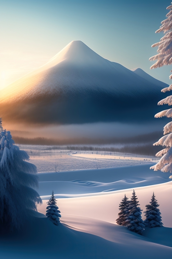Sky, Landscape, Mountain, Sun, Clouds, Weather