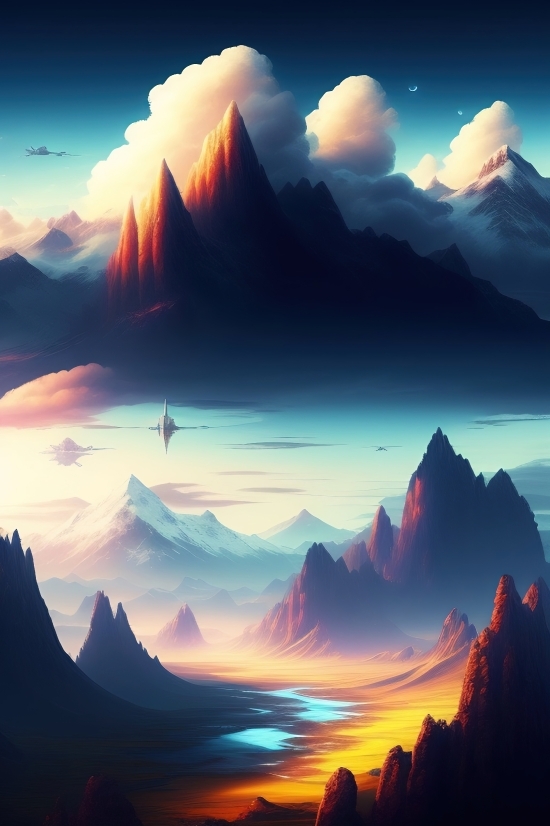 Sky, Sun, Clouds, Landscape, Weather, Sunset