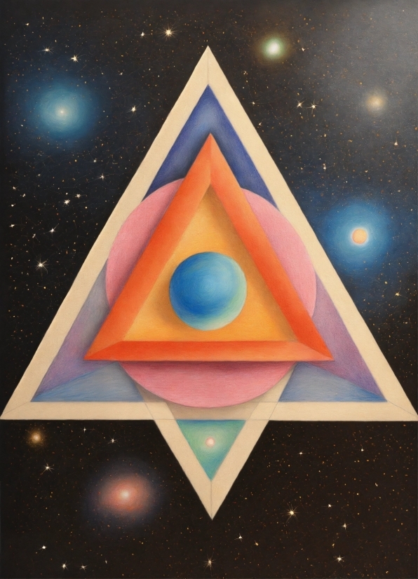 Sky, Triangle, Art, Astronomical Object, Star, Symmetry
