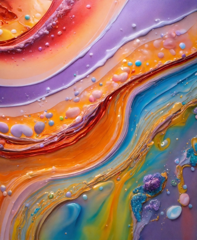 Snake Stock Video, Colorfulness, Liquid, Paint, Orange, Purple