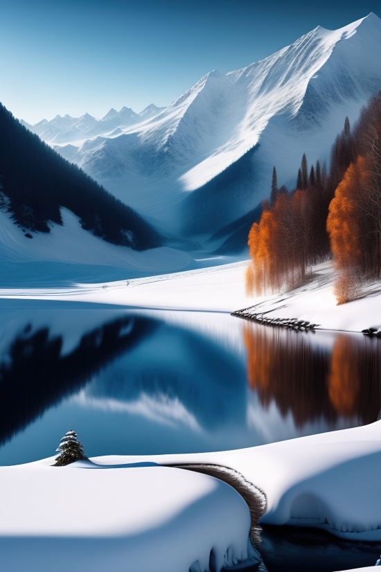 Snow, Mountain, Landscape, Winter, Mountains, Sky