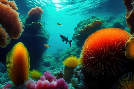 Stable Diffusion Openai, Reef, Underwater, Coral, Anemone Fish, Sea