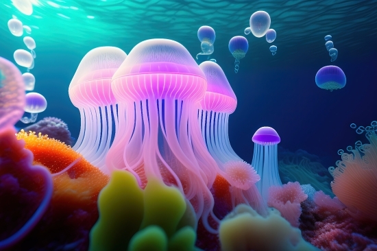 Starryai Online, Sea Anemone, Invertebrate, Anemone Fish, Light, Jellyfish