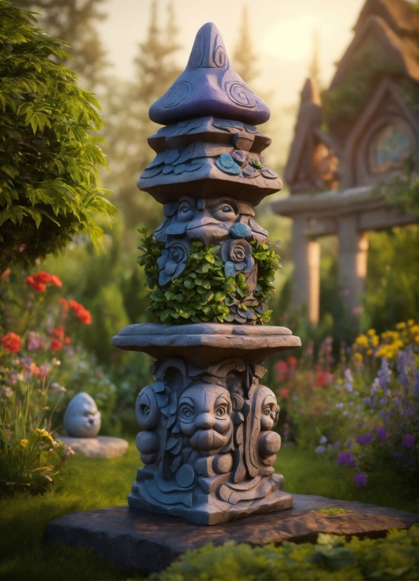 Stock Video Car, Totem Pole, Column, Structure, Sculpture, Statue